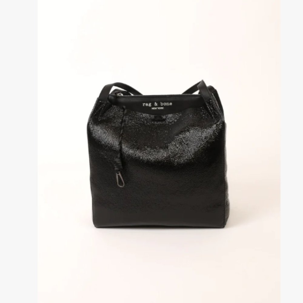 Rag and Bone Patent Black Leather Tote